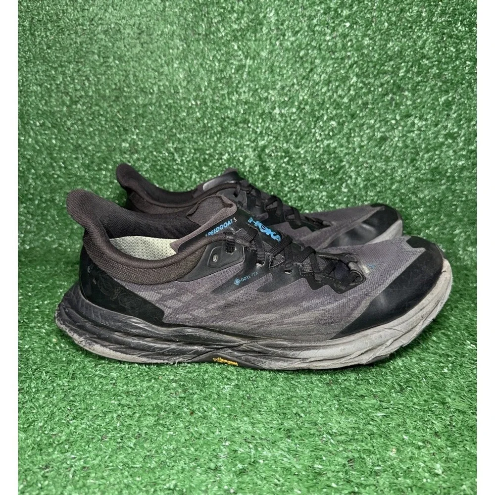 Hoka One One Speedgoat 5 Gore-Tex Mens Size 12 Black Comfort Shoes Trail Sneaker